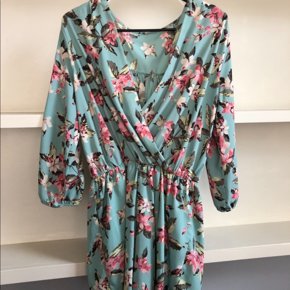 Quarter length sleeve romper